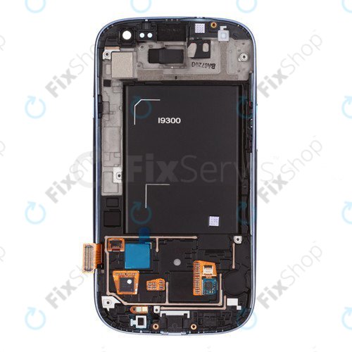 Samsung Galaxy S3 i9300 - LCD Kijelző + Érintőüveg + Keret (Pebble Blue) OLED