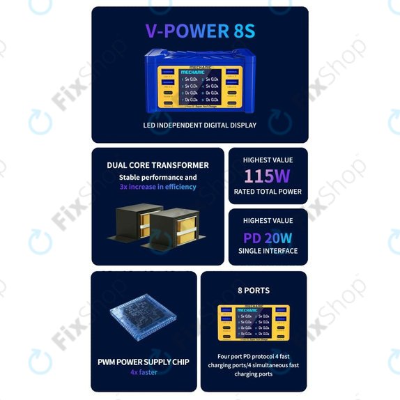 Mechanic V-Power 8S - Szerviz Töltőállomás