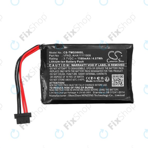 Akkumulátor TomTom GO 5000, 5100, 6000, 6100, 6200, Pro 5250, 1100mAh, Li-Ion, 3.7V, VFAD, HQ