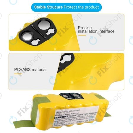 iRobot Roomba 500, 600, 700, 800, 900-series, R3, Scooba 450, Vileda 137173 - Akkumulátor 11702, GD-Roomba-500, VAC-500NMH-33 Ni-MH 14.4V 3500mAh