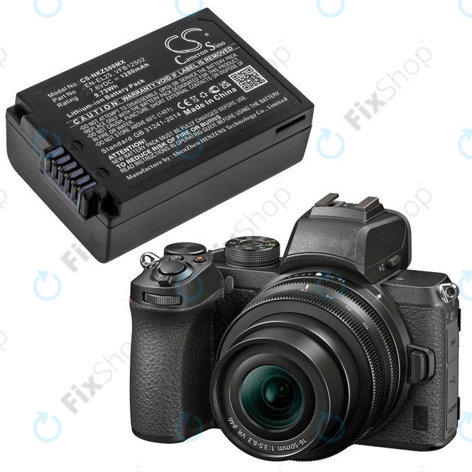 Akkumulátor Nikon Z50, Z50 ZFC, Z30, Z FC, 1280mAh, Li-Ion, 7.6V, EN-EL25, HQ