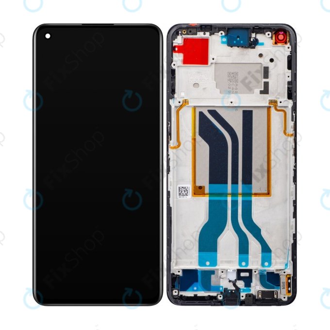 Realme GT 2 5G RMX3310 RMX3312 - LCD Kijelző + Érintőüveg + Keret (Steel Black) OLED