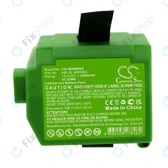 iRobot Roomba S9,S9+ - Akkumulátor ABL-B, 4650994 Li-Ion 14.4V 3300mAh HQ