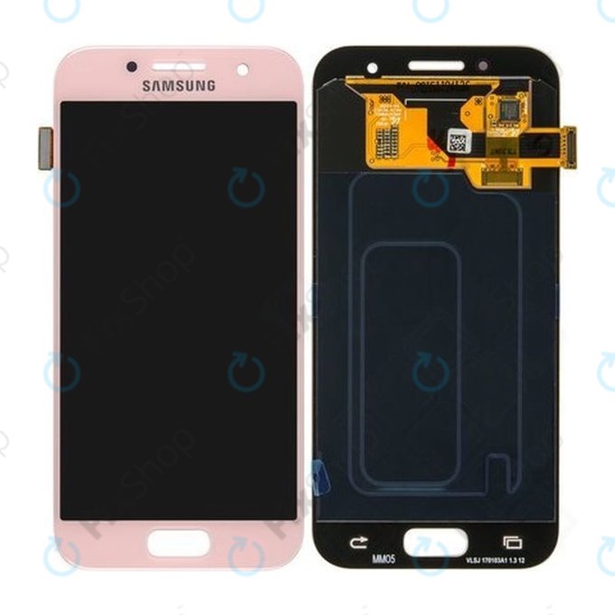 Samsung Galaxy A3 A320F (2017) - LCD Kijelző + Érintőüveg (Peach Cloud) - GH97-19732D, GH97-19753D Genuine Service Pack