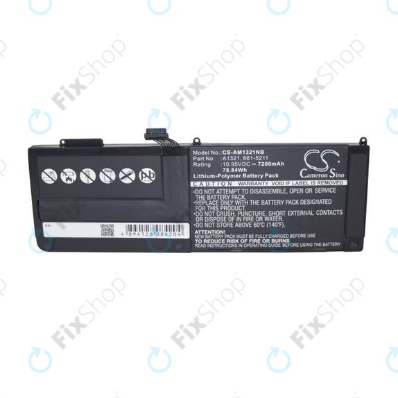 Apple MacBook Pro 15" A1286 (Mid 2009 - Mid 2010) - Akkumulátor A1321 7200mAh HQ