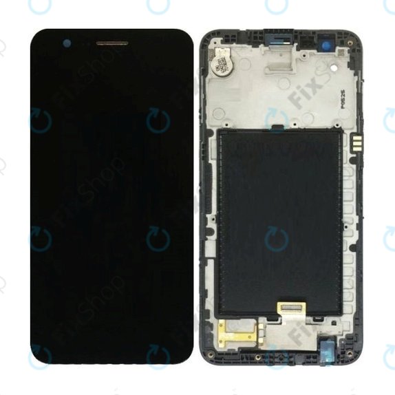 LG K10 M250N (2017) - LCD Kijelző + Érintőüveg + Keret (Black) TFT