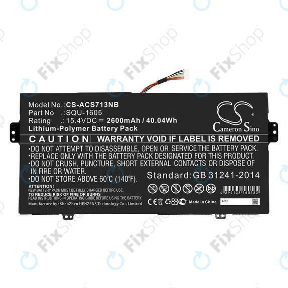 Akkumulátor Acer SF713-51, 2600mAh, Li-Pol, 15.4V, SQU-1605, HQ