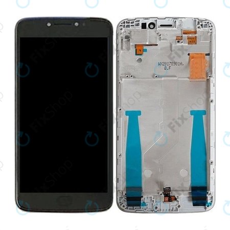Motorola Moto E4 Plus XT1771 - LCD Kijelző + Érintőüveg + Keret (Gray) TFT