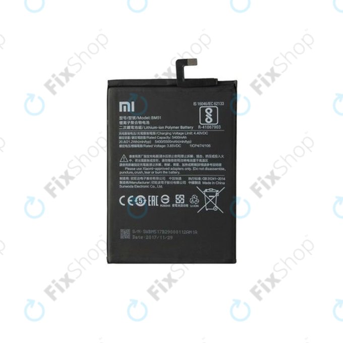 Xiaomi Mi Max 3 M1804E4A - Akkumulátor BM51 5500mAh - 46BM51A01093, 46BM51A02093 Genuine Service Pack
