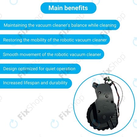 Xiaomi Roborock S5 Max, S6 Pure, S7 - Kerék Motorral (Bal) (Fekete)