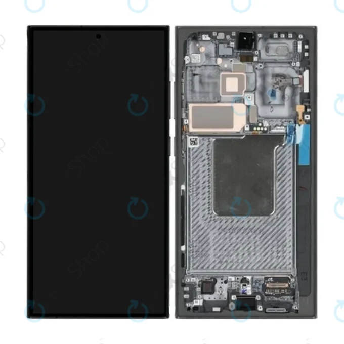 Samsung Galaxy S24 Ultra S928B - LCD Kijelző + Érintőüveg + Keret (Titanium Black) - GH82-33396B Genuine Service Pack