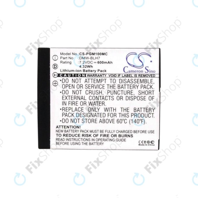 Akkumulátor Panasonic Lumix DMC, 600mAh, Li-Ion, 7.2V, DMW-BLH7, HQ