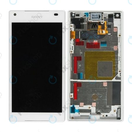 Sony Xperia Z5 Compact E5803 - LCD Kijelző + Érintőüveg + Keret (White) - 1297-3732 Genuine Service Pack