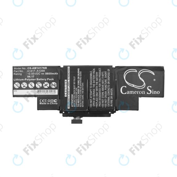 Apple MacBook Pro 15" A1398 (Mid 2012 - Early 2013) - Akkumulátor A1417 8600mAh HQ