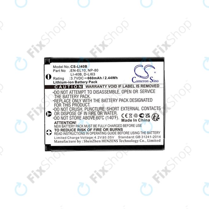 Akkumulátor Olympus MJU, AGFA Optima, Praktica Luxmedia, 660mAh, Li-Ion, 3.7V, LI-42B, HQ