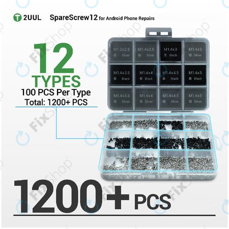 Phillips csavar készlet Android szervizhez, 2UUL SC12, 1200db/csomag
