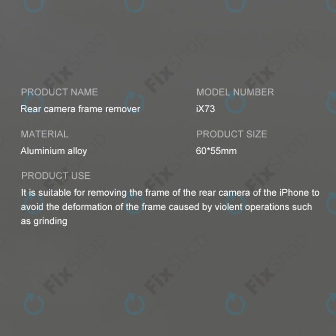iFixes iX73 - eszköz a hátsó kamera keretének eltávolításához