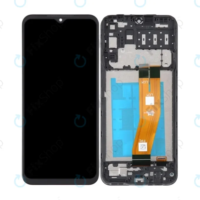 Samsung Galaxy A14 A145R - LCD Kijelző + Érintőüveg + Keret (Black) TFT