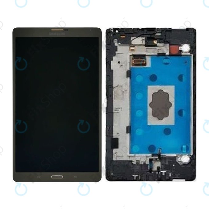 Samsung Galaxy Tab S 8.4 T700 - LCD Kijelző + Érintőüveg + Keret (Titanium Bronze) - GH97-16047B Genuine Service Pack