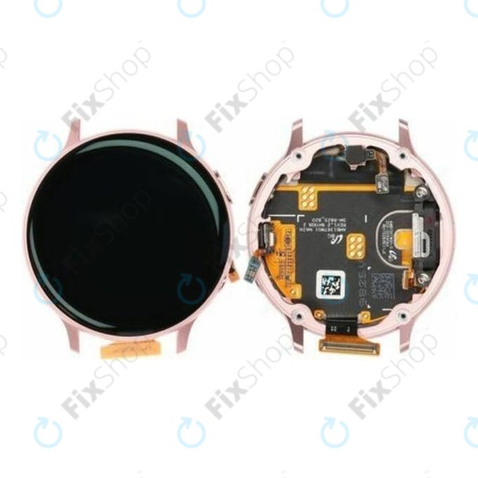 Samsung Galaxy Watch Active 2 44 mm - LCD Kijelző + Érintőüveg + Keret (Pink Gold) - GH82-21125B Genuine Service Pack