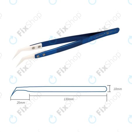 Mechanic CF-17 - Hőálló Kerámia Csipesz Ívelt Heggyel