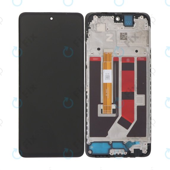 Oppo A58 4G CPH2577 - LCD Kijelző + Érintőüveg + Keret (Black) TFT