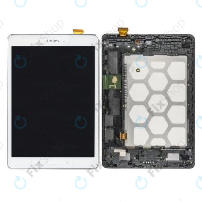 Samsung Galaxy Tab A 9.7 T555 - LCD Kijelző + Érintőüveg + Keret (White) - GH97-17424C Genuine Service Pack
