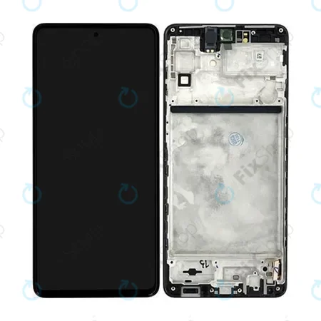 Samsung Galaxy M53 5G M536B - LCD Kijelző + Érintőüveg + Keret (Black) TFT