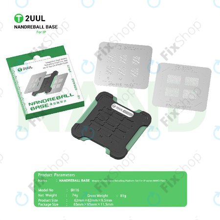 Mágneses kétoldalú NAND reballing alap, 2UUL BH16