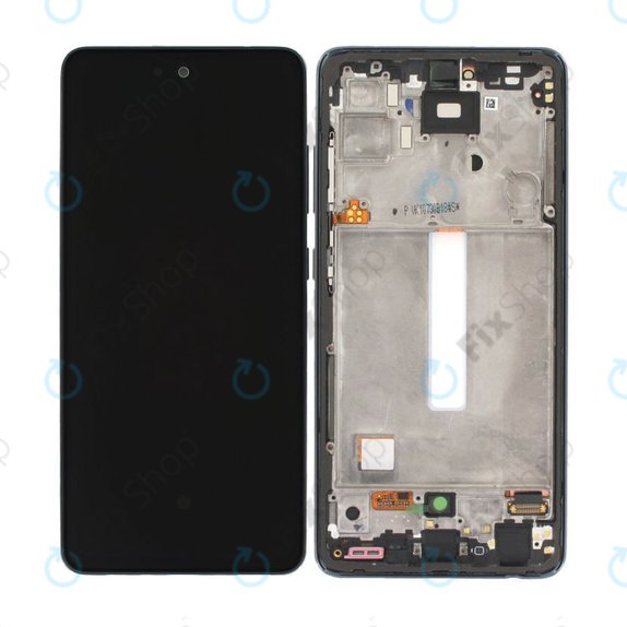 Samsung Galaxy A52 A525F, A526B - LCD Kijelző + Érintőüveg + Keret (Awesome Black) - GH82-25524A GH82-25526A, GH82-25754A, GH82-25602A Genuine Service Pack