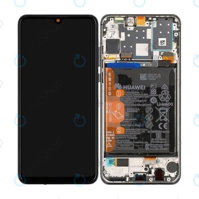 Huawei P30 Lite - LCD Kijelző + Érintőüveg + Keret + Akkumulátor (Midnight Black) - 02352RPW Genuine Service Pack