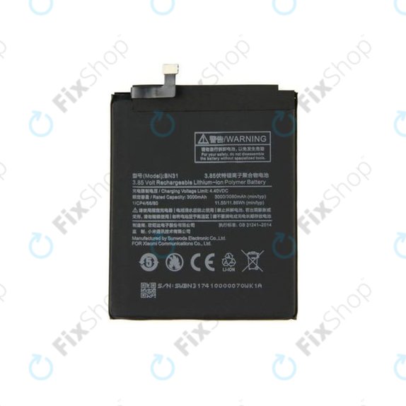 Xiaomi Redmi Note 5A, Mi A1(5x), Redmi S2 (Redmi Y2) - Akkumulátor BN31 3080mAh