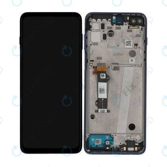 Motorola Moto G 5G Plus XT2075 - LCD Kijelző + Érintőüveg + Keret (Surfing Blue) - 5D68C16996 Genuine Service Pack