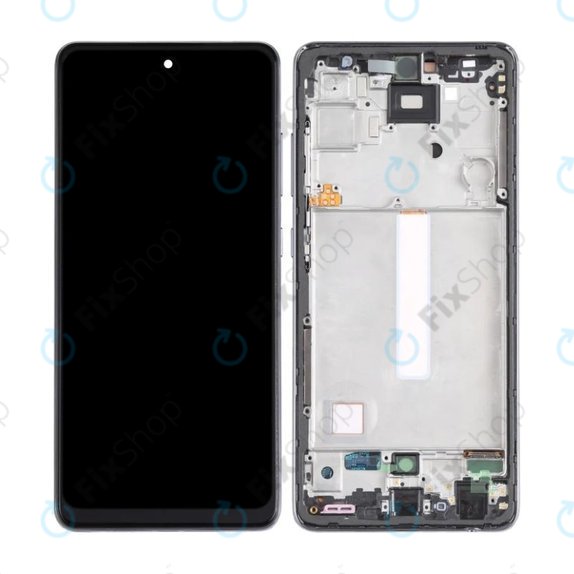 Samsung Galaxy A52 4G A525F - LCD Kijelző + Érintőüveg + Keret (Awesome Black) OLED