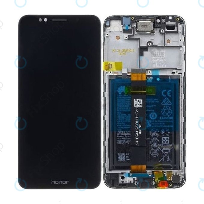 Huawei Honor 7S - LCD Kijelző + Érintőüveg + Keret + Akkumulátor (Black) - 02351XHS, 02353RJP Genuine Service Pack
