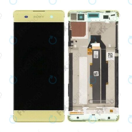 Sony Xperia XA F3111 - LCD Kijelző + Érintőüveg + Keret (Lime Gold) - 78PA3100020, 78PA3100070 Genuine Service Pack