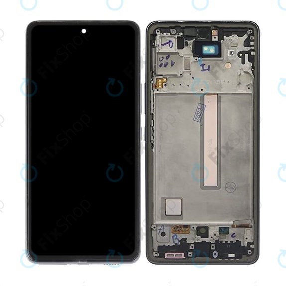 Samsung Galaxy A53 A536B - LCD Kijelző + Érintőüveg + Keret (Awesome Black) TFT