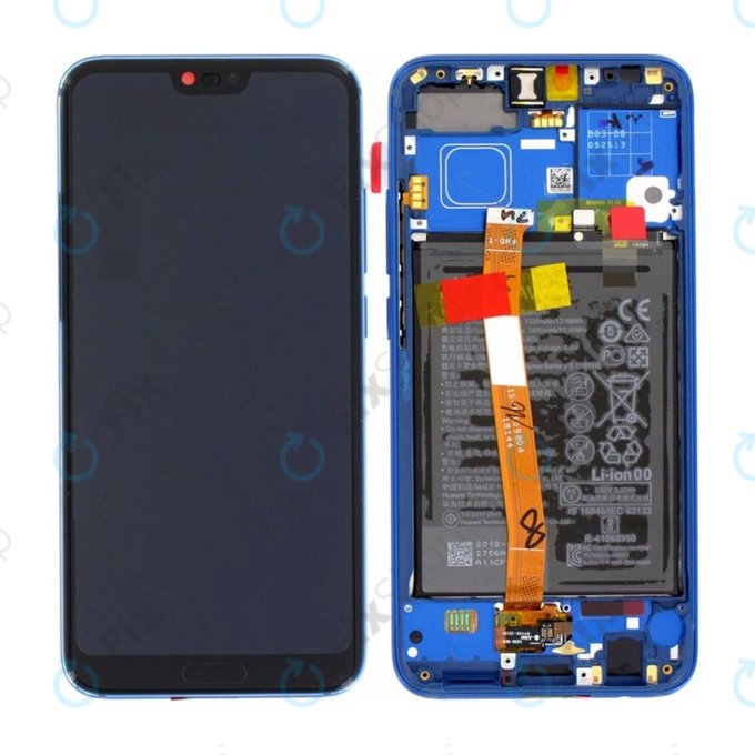 Huawei Honor 10 - LCD Kijelző + Érintőüveg + Keret + Akkumulátor (Phantom Blue) - 02351XBP Genuine Service Pack