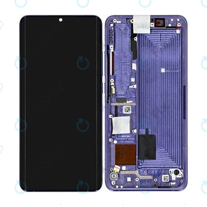 Xiaomi Mi Note 10 Lite - LCD Kijelző + Érintőüveg + Keret (Nebula Purple) - 5600020F4L00 Genuine Service Pack