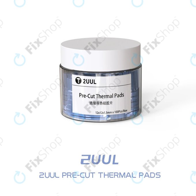 2UUL Pre-Cut Thermal Silicone Pads - 12 x 12 x 1.5mm (100db)