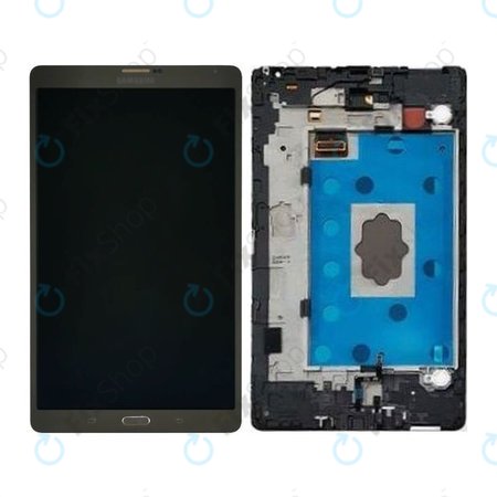 Samsung Galaxy Tab S 8.4 T700 - LCD Kijelző + Érintőüveg + Keret (Titanium Bronze) - GH97-16047B Genuine Service Pack