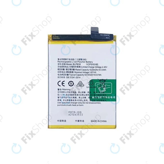 Oppo Reno 5 Z 5G - Akkumulátor BLP839 4310mAh