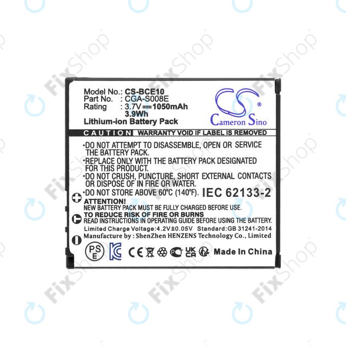 Akkumulátor Panasonic Lumix DMC, 1050mAh, Li-Ion, 3.7V, DMW-BCE10, HQ