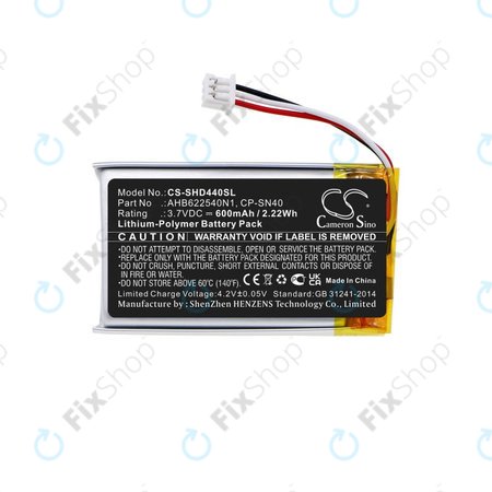 Akkumulátor Sennheiser Momentum 2.0, 3.0, Urbanite XL, 600mAh, Li-Pol, 3.7V, AHB622540N1, HQ