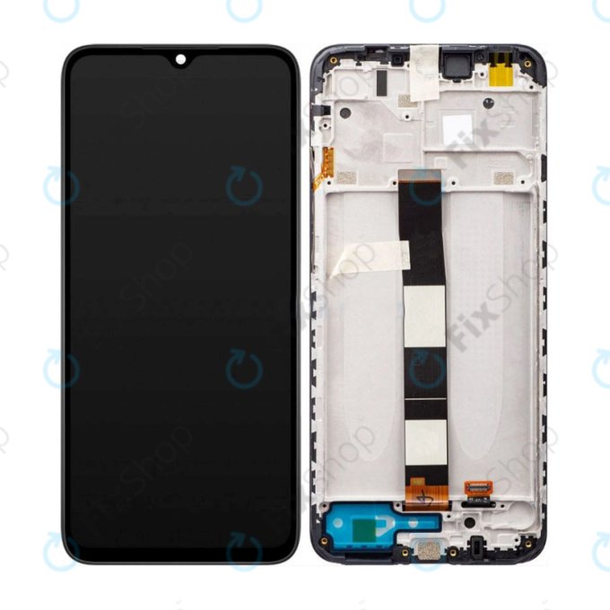 Xiaomi Redmi 10A 220233L2C 220233L2G - LCD Kijelző + Érintőüveg + Keret (Black) TFT