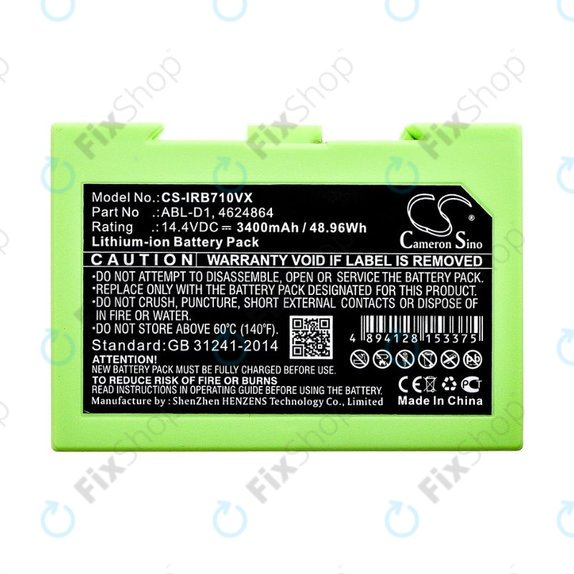 iRobot Roomba e-series, i-series - Akkumulátor ABL-D1, 4624864, ABL-D2 Li-Ion 14.4V 3400mAh HQ