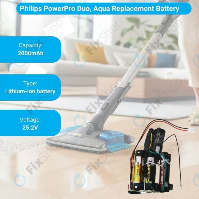 Philips PowerPro Aqua, Duo - Akkumulátor 300003446961, 69-2008-009-211, 69-2008-009-201 Li-Ion 25.2V 2000mAh HQ