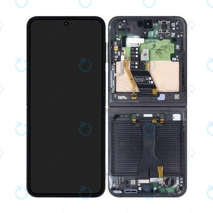 Samsung Galaxy Z Flip 6 F741B - LCD Kijelző + Érintőüveg + Keret (Crafted Black) - GH82-35014E Genuine Service Pack