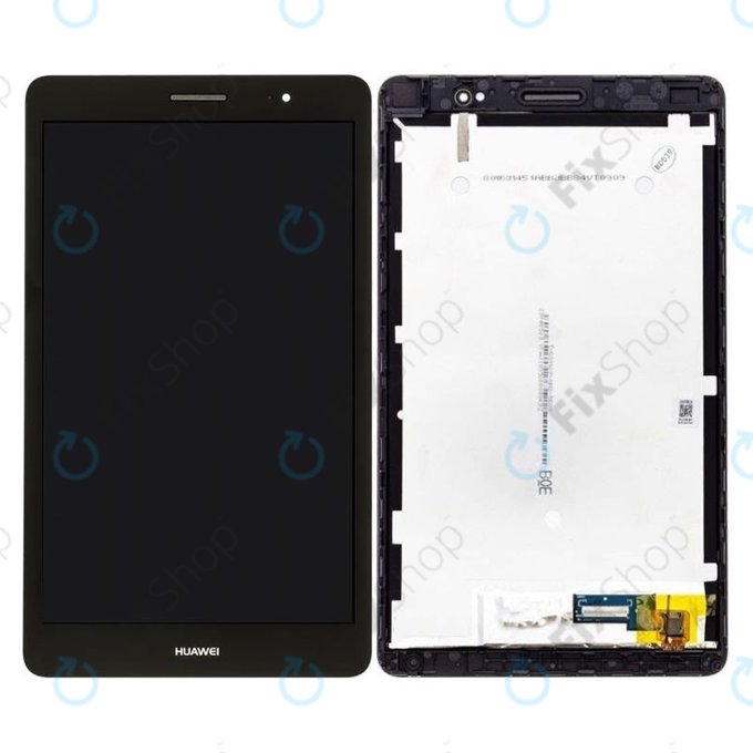 Huawei MediaPad T3 8.0 KOB-W09, KOB-L09 - LCD Kijelző + Érintőüveg + Keret (Space Grey) - 02351JJF, 02351JJG Genuine Service Pack