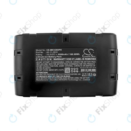 Akkumulátor Milwaukee HD28 SG, HD28 SX, 6000mAh, Li-Ion, 28V, 0700 956 730, HQ